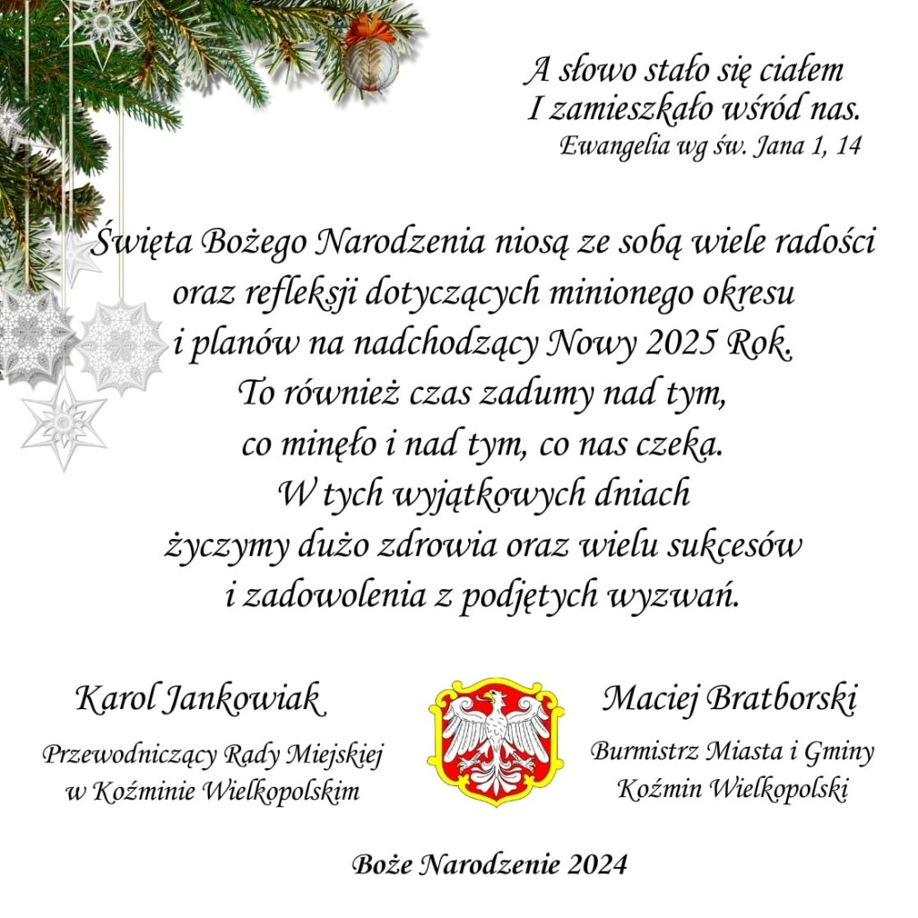Na białym tle tekst zyczen i wiazanka